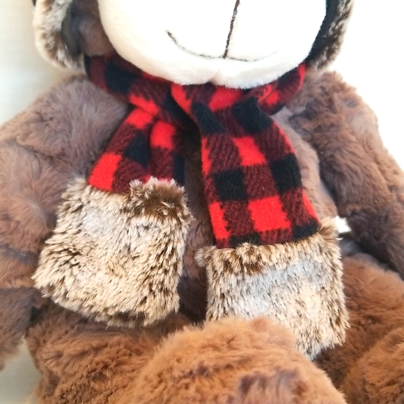 Gentle Treasures Teddy Bear Plush Buffalo Plaid Hat/Scarf - Picture 4 of 8